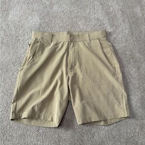 Fabletics Men's Tan Flat Front Performance Shorts